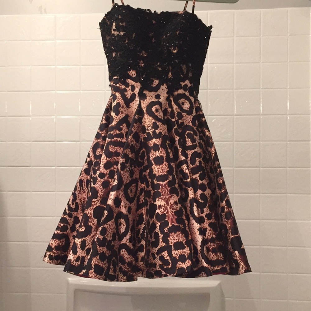 Cheetah print homecoming dress